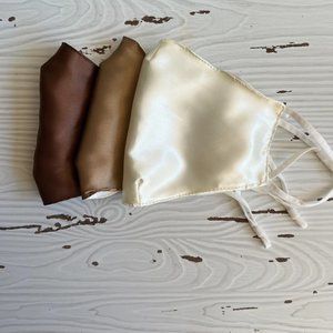 NWOT Set of 3 Satin Masks (Cream, Light Brown, Dark Brown)